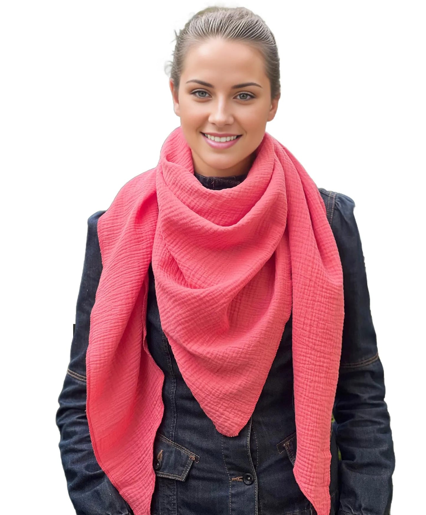 Musselin Tuch Damen Coral Dreieckig