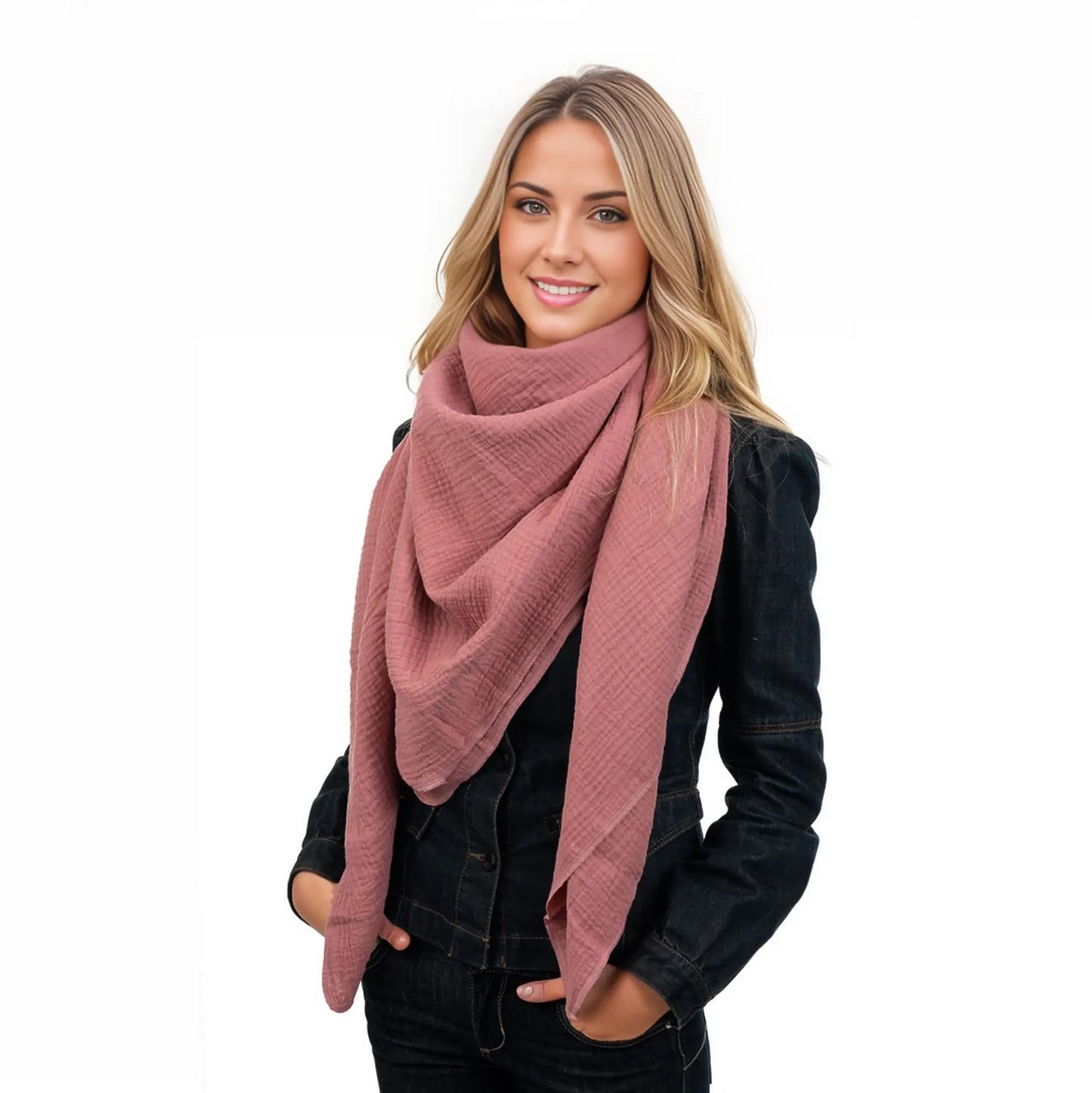 Musselin Tuch Damen Mauve Dreieckig