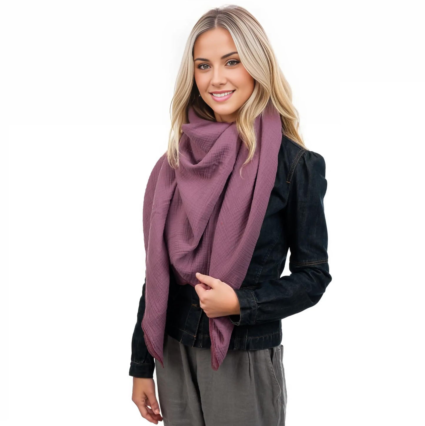 Musselin Tuch Damen Purple Dreieckig