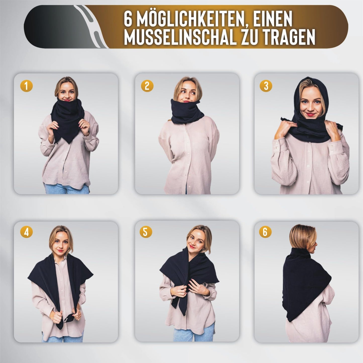 Musselin Tuch Damen Mauve Dreieckig