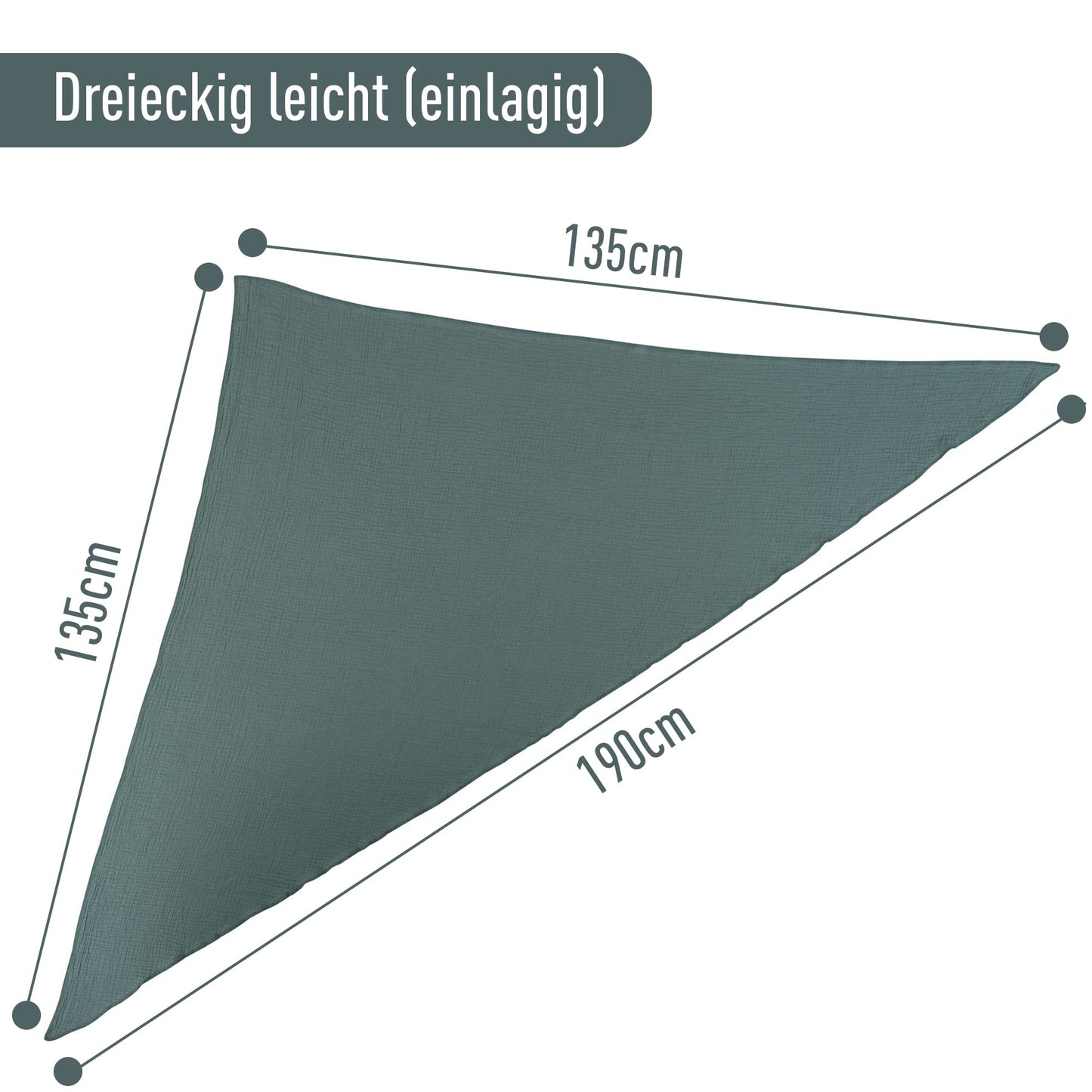 Musselin Tuch Damen Grün Dreieckig