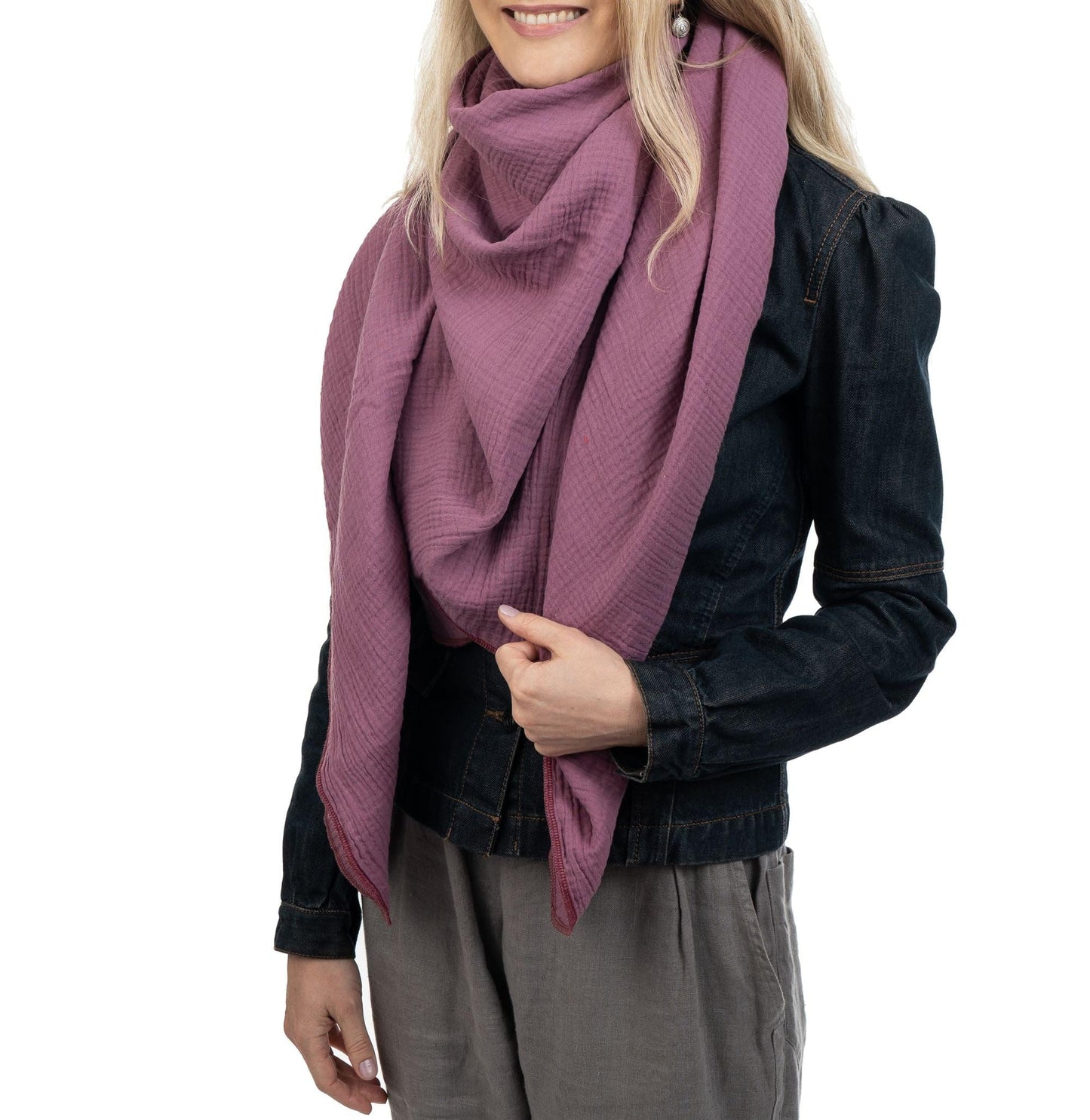 Musselin Tuch Damen Purple Dreieckig