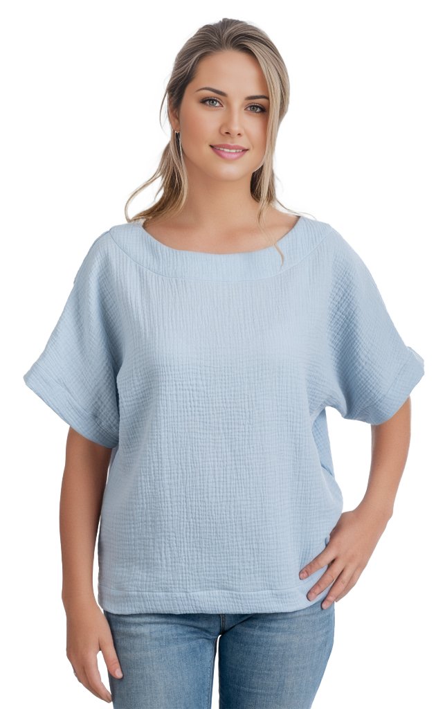 Scandi Linen Musselin Bluse Damen