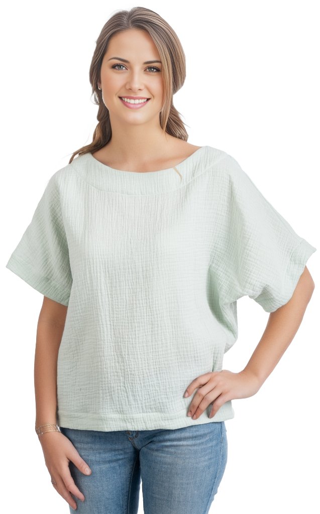 Scandi Linen Musselin Bluse Damen