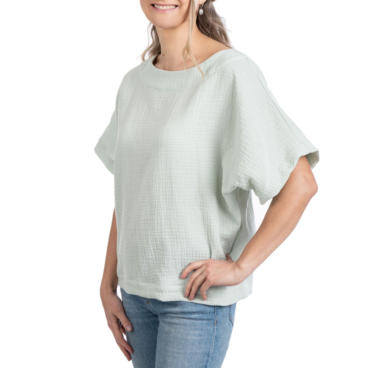 Scandi Linen Musselin Bluse Damen