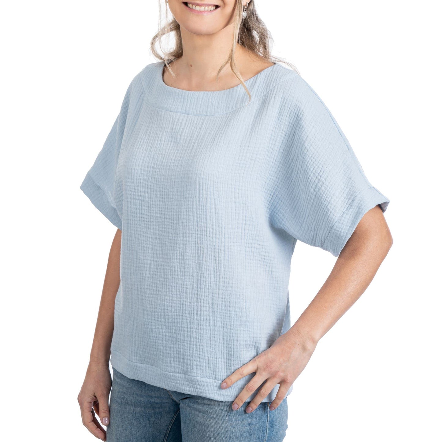 Scandi Linen Musselin Bluse Damen