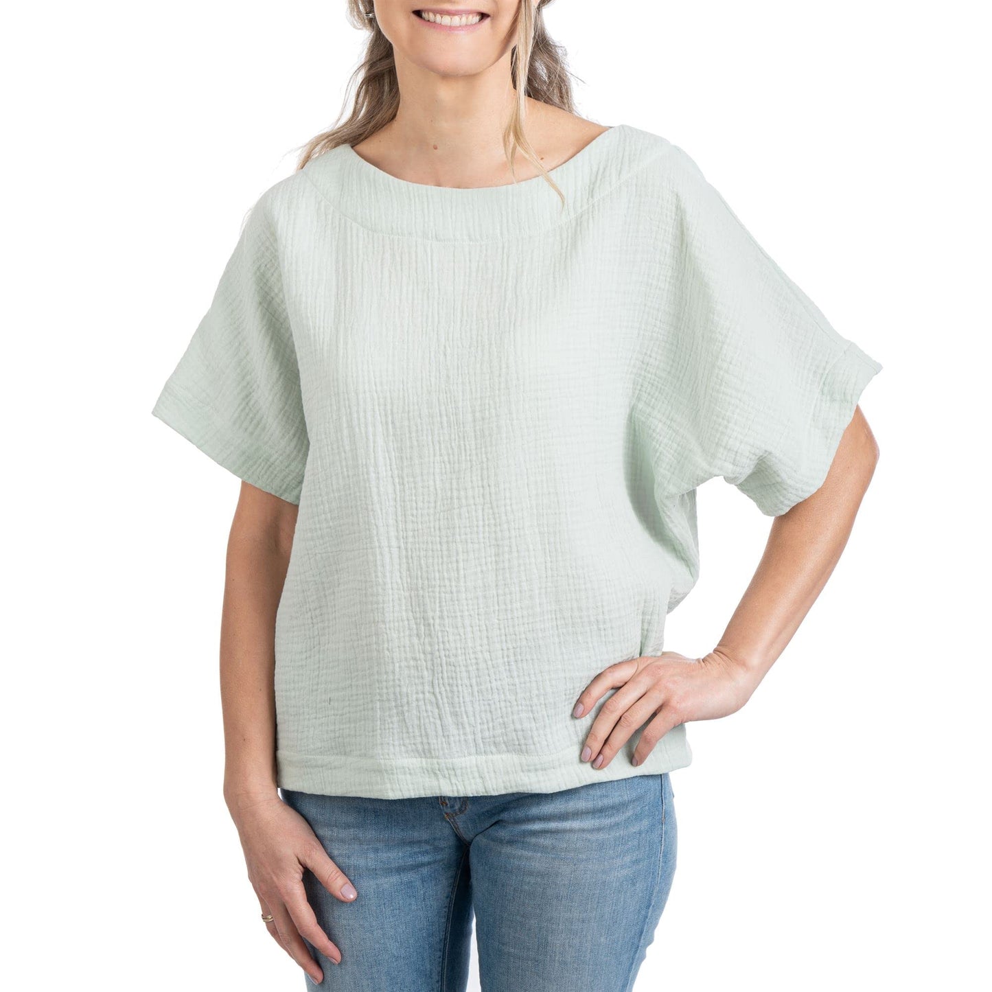 Scandi Linen Musselin Bluse Damen