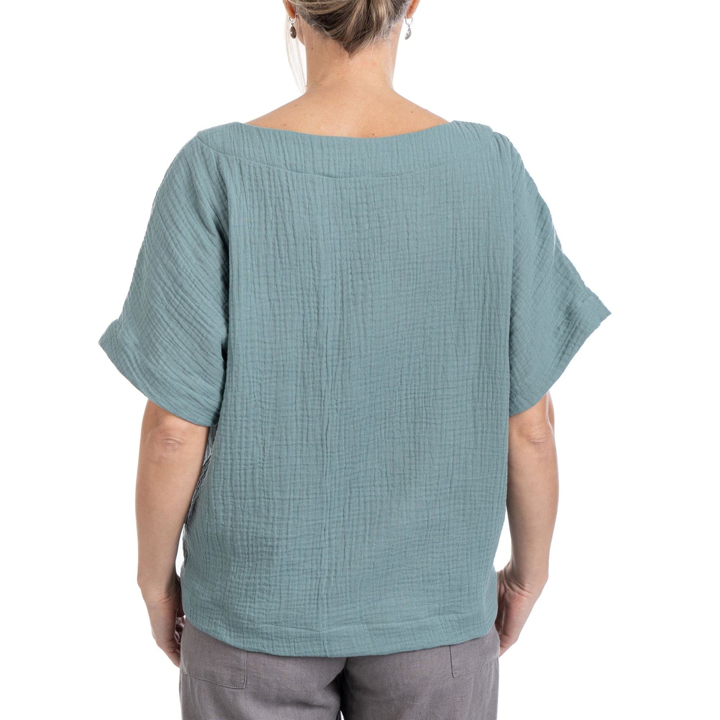 Scandi Linen Musselin Bluse Damen