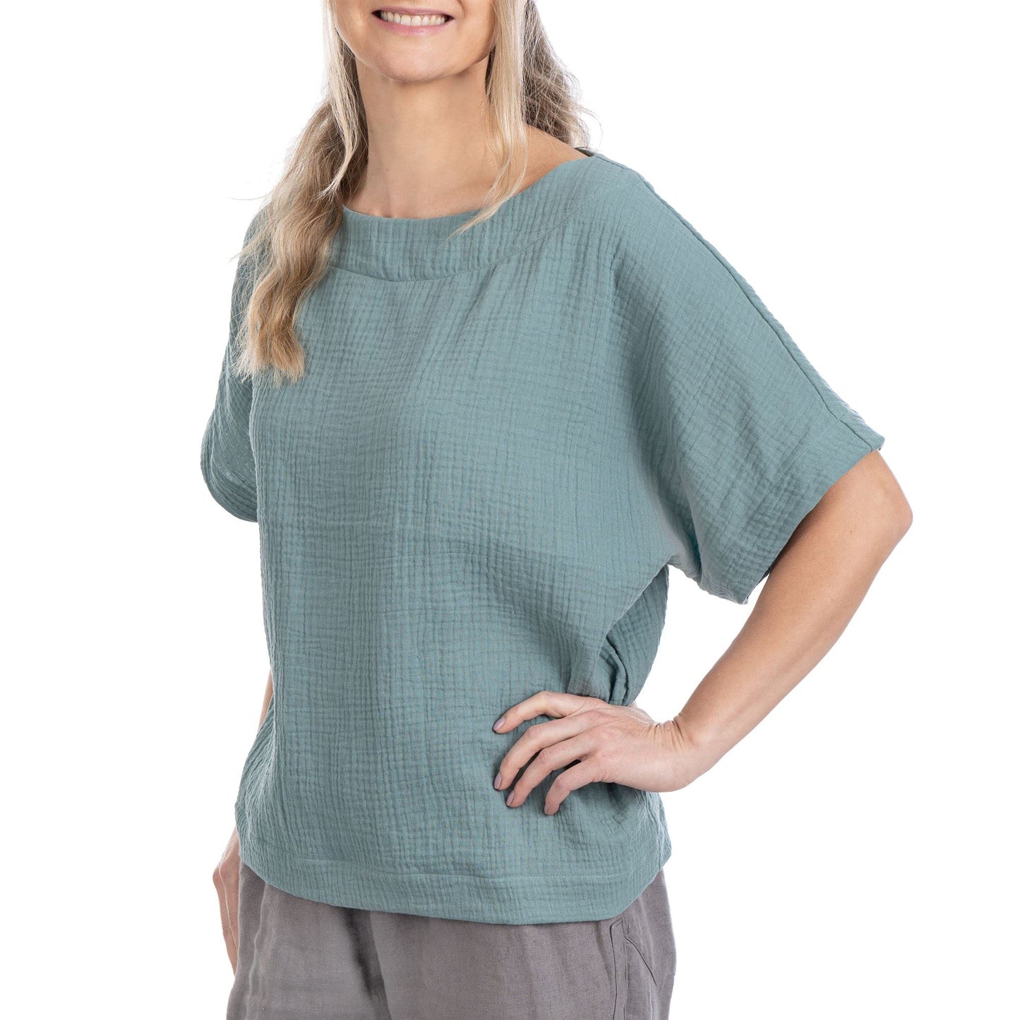 Scandi Linen Musselin Bluse Damen