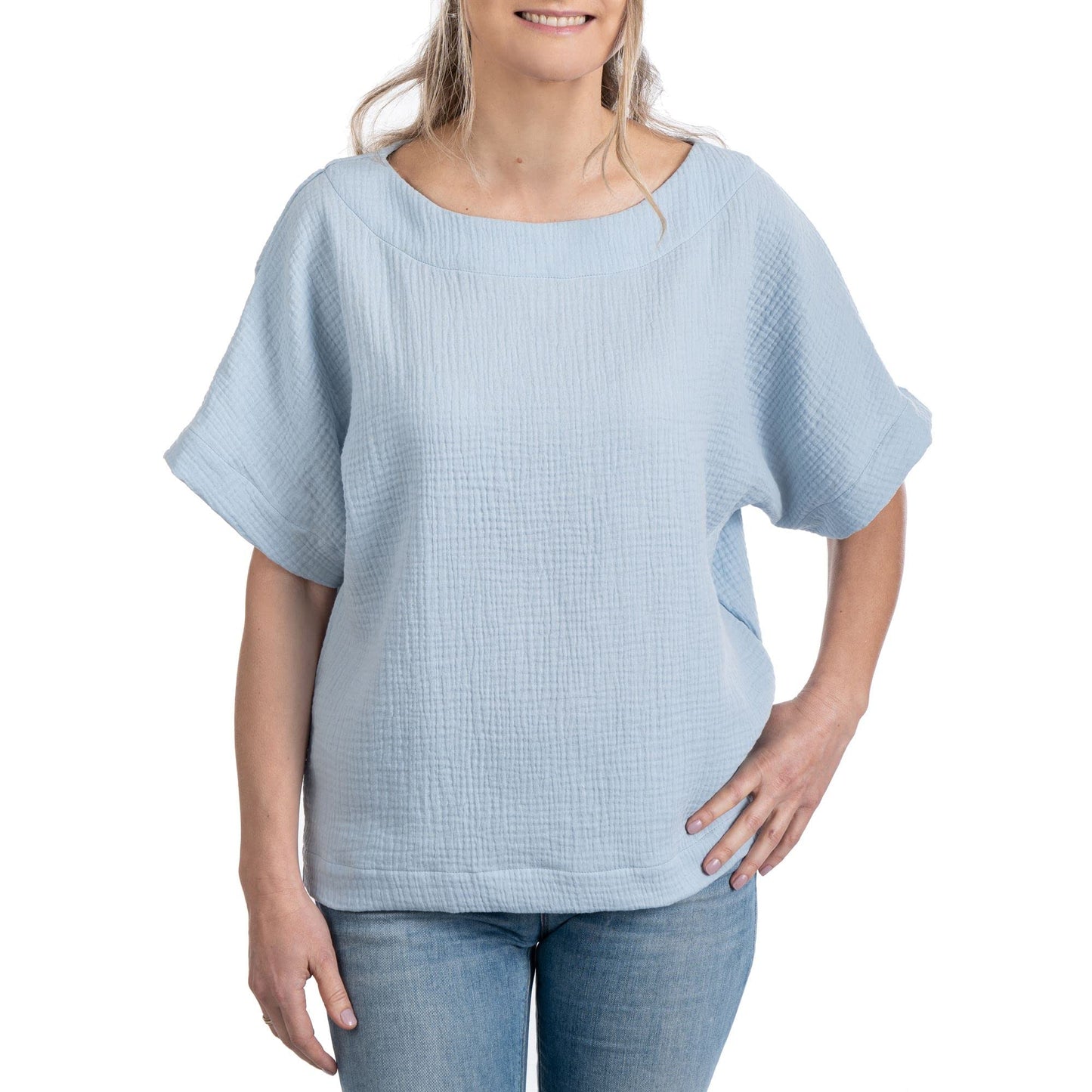 Scandi Linen Musselin Bluse Damen